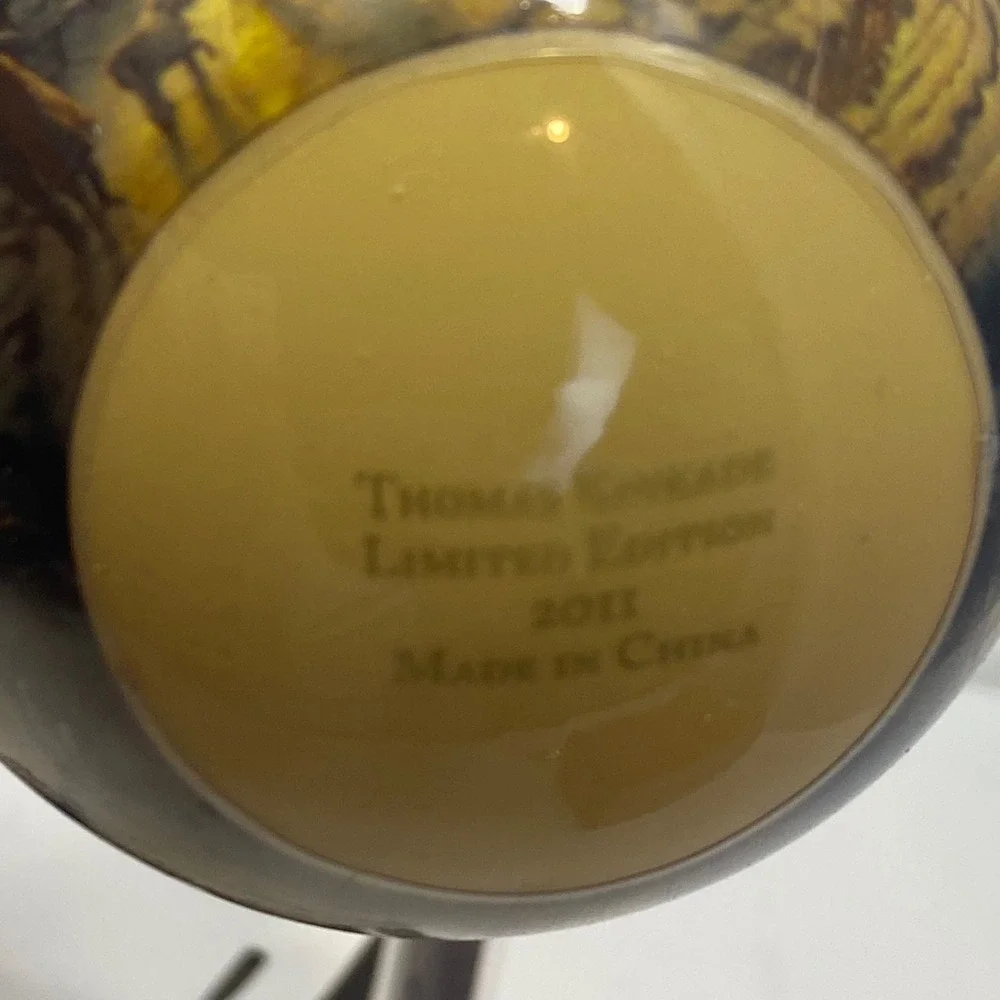 Thomas Kinkade Limited Edition‎ 2011 Holiday Ornament Winter Cottage Scene Glass